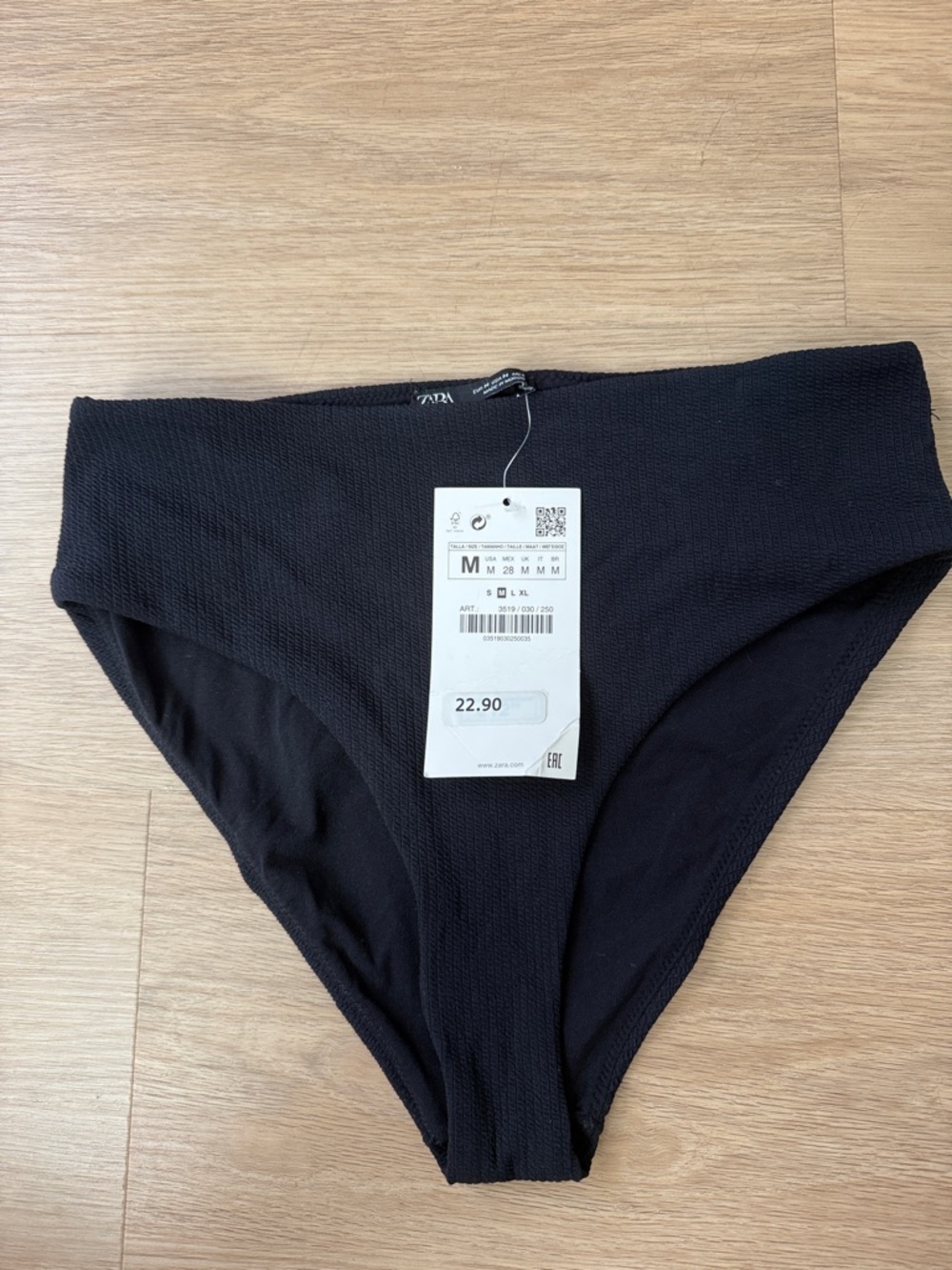Zara High Waisted Ribbed Bikini Bottoms